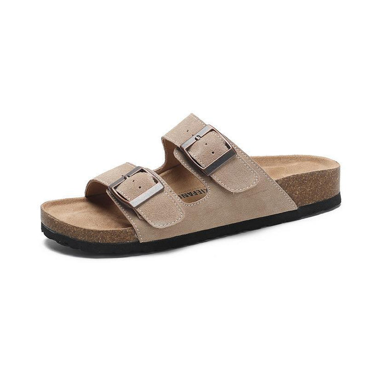 Women's Fashion Retro Buckle Beach Platform Slippers-Womens Footwear-Zishirts