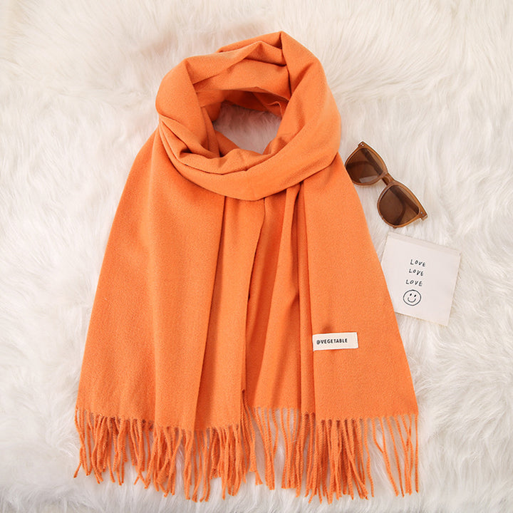 Women's Fashionable All-match Cashmere Tassel Double-sided Scarf-Scarves & Wraps-Zishirts