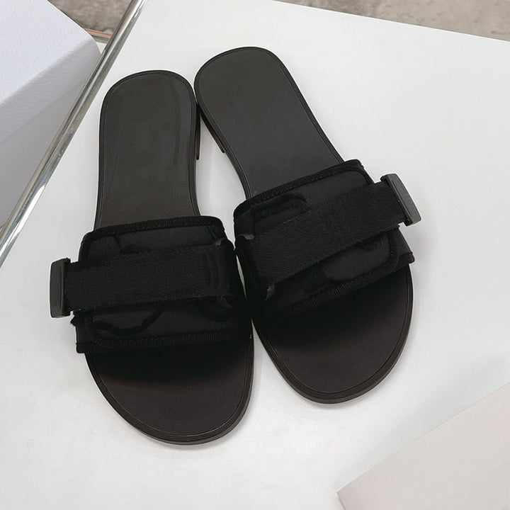 Velcro Sandals For Women With Flat Bottoms, Casual And Versatile Outerwear Strap-Womens Footwear-Zishirts