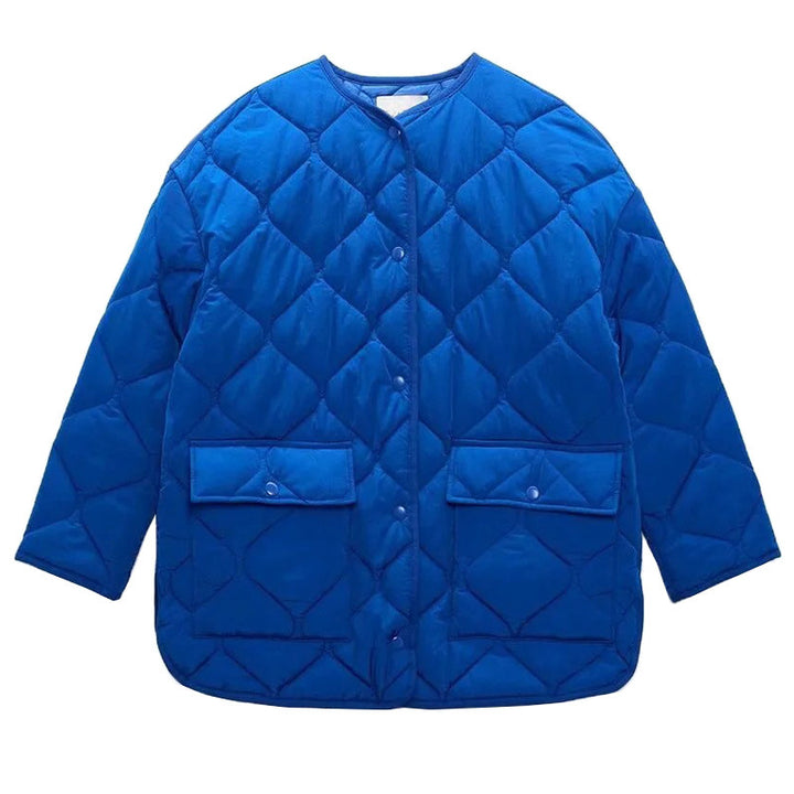 Women's Fashion Large Loose Pockets Quilted Cotton-padded Jacket Coat-Jackets-Zishirts