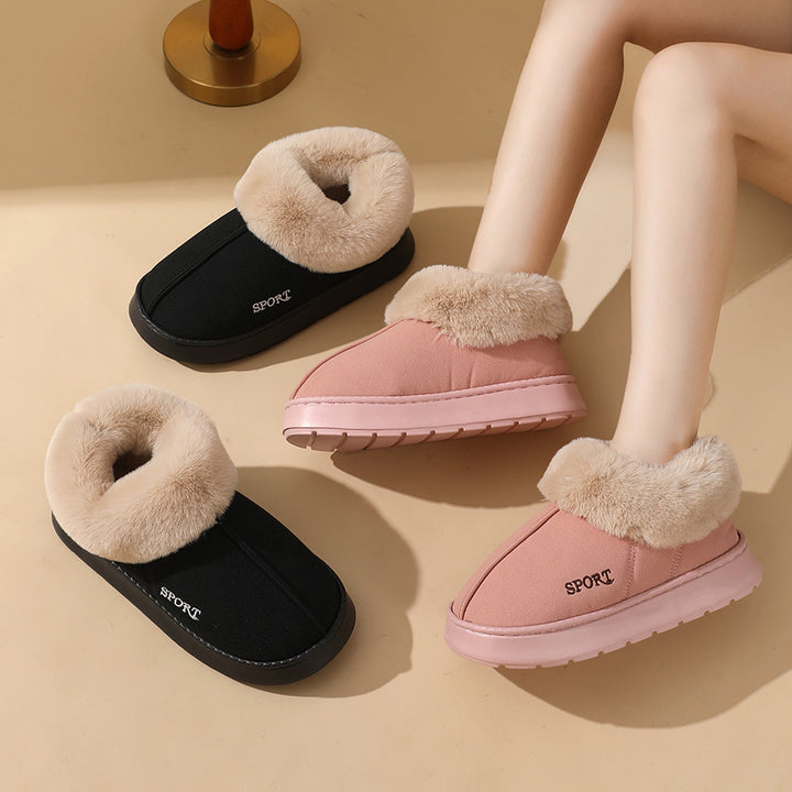 Plush Cotton Shoes For Women Winter Warm Home Slippers Outdoor Snow Boots-Womens Footwear-Zishirts