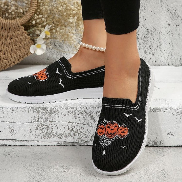 Women's Fashion Casual Fly-kit Mesh Shallow Mouth Round Toe Flat Bottom Shoes-Womens Footwear-Zishirts