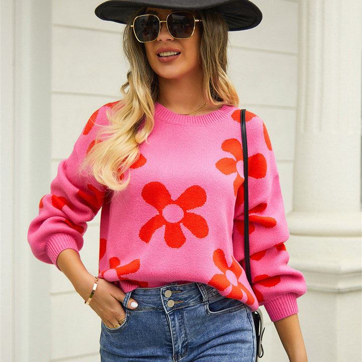 Women's Fashion Casual Printing Sweater Top-Sweaters-Zishirts