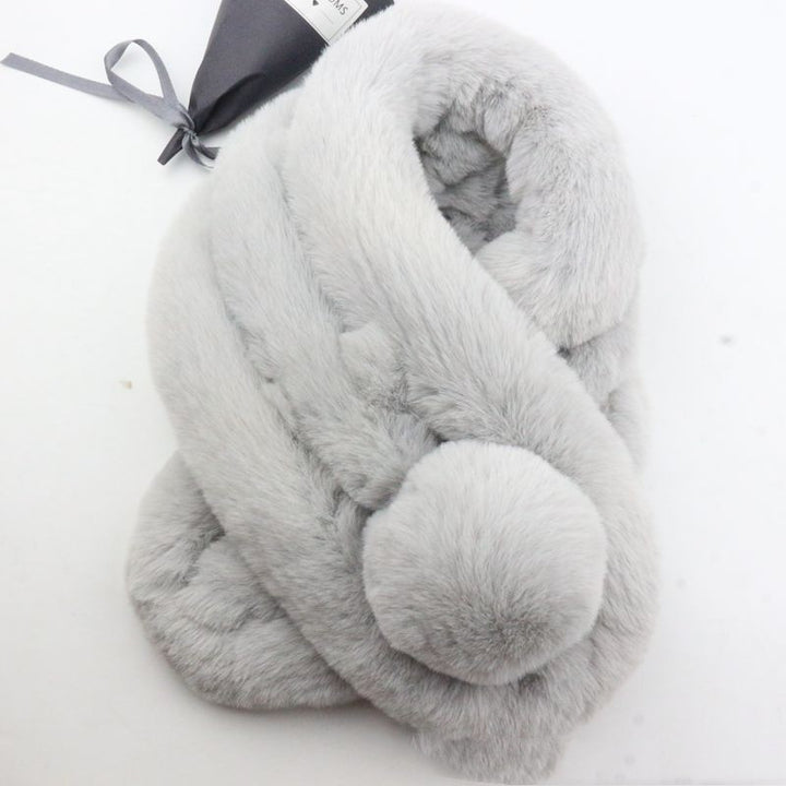 Rabbit Fur Scarf Female Winter Korean-Scarves & Wraps-Zishirts