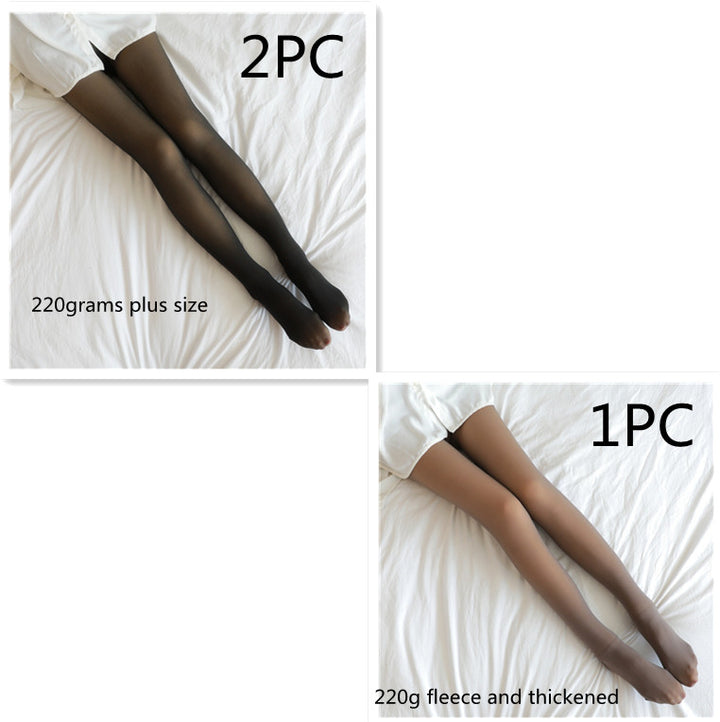 Fake Translucent Plus Size Leggings Fleece Lined Tights Fall And Winter Warm Fleece Pantyhose Women Fleece Lined Pantyhose Thermal Winter Tights-Women's Outerwear 2023-Zishirts