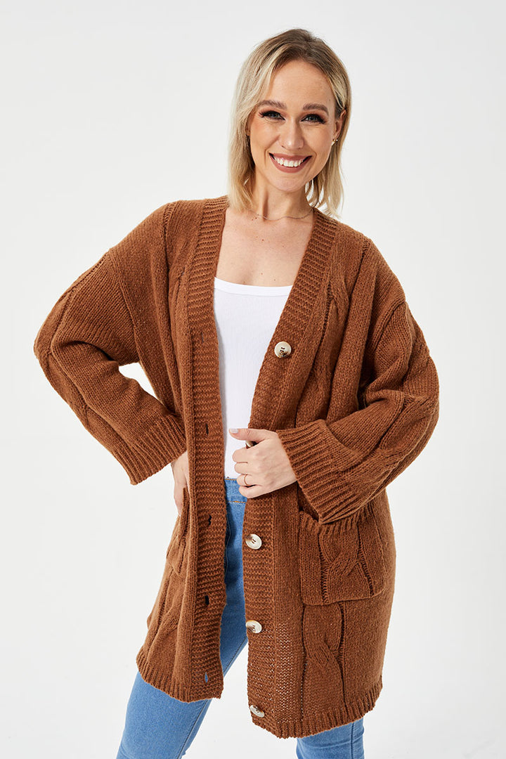 Women's Warm Long Casual Cardigan Sweater-Sweaters-Zishirts
