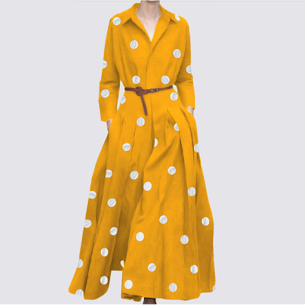 Women's Elegant Polka Dot Leisure Holiday Dress-Lady Dresses-Zishirts