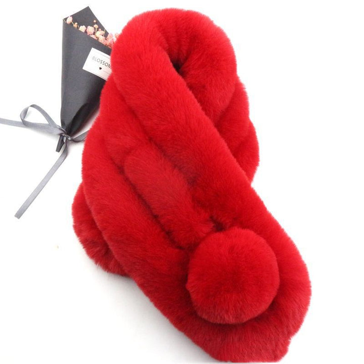 Rabbit Fur Scarf Female Winter Korean-Scarves & Wraps-Zishirts