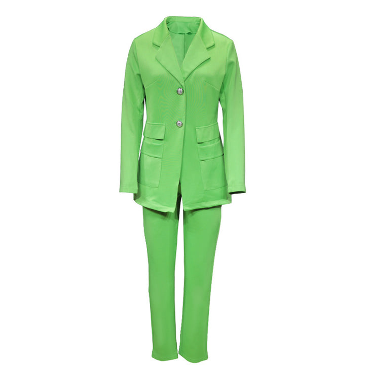 Women's Fashion Temperament Office Wear Solid Color Suit Two-piece Set-Suits & Sets-Zishirts