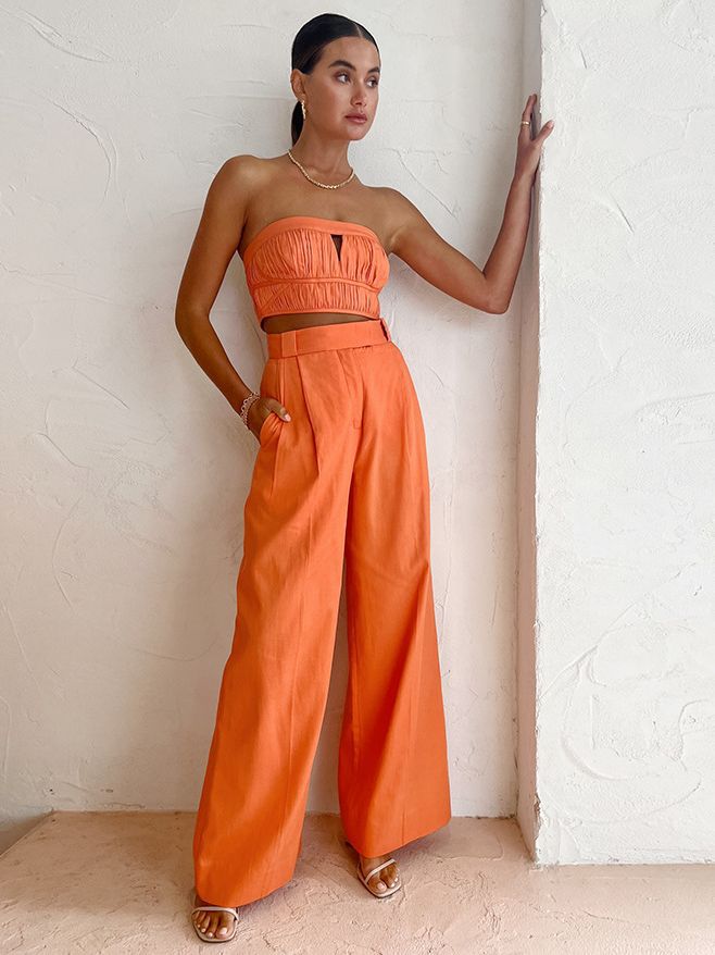 Women's Fashion Casual High Waist Wide Leg Pants-Suits & Sets-Zishirts