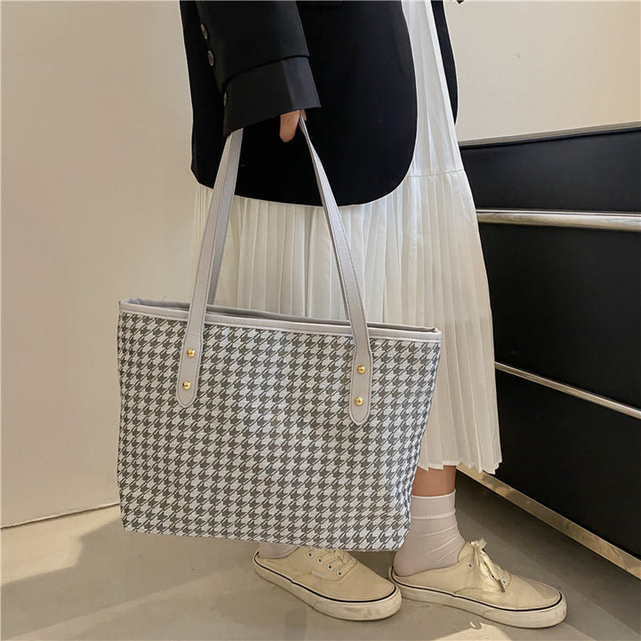 Large Capacity Houndstooth Bag For Women-Women's Bags-Zishirts