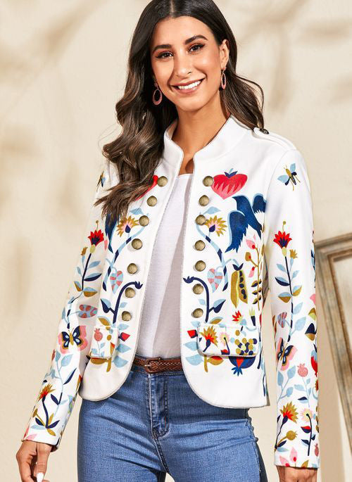 Women's Fashion Temperament Commute Cardigan Printed Coat-Blouses & Shirts-Zishirts