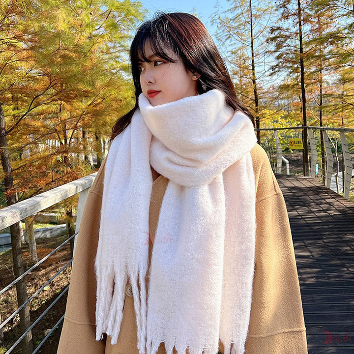 Soft And Warm Tassel Rectangular Scarf Shawl-Scarves & Wraps-Zishirts