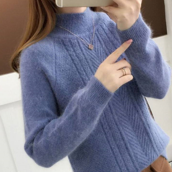Women's Plush Loose Knit Sweater-Sweaters-Zishirts