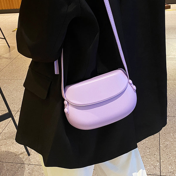 Candy Color Cute Shell Bag Ins Fashion Saddle Bags Women Shoulder Messenger Bag-Women's Bags-Zishirts