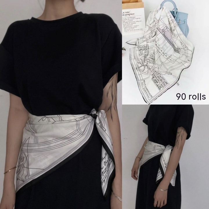 Women's Silk Scarf Strap Retro Tube Top Sun Protection-Scarves & Wraps-Zishirts