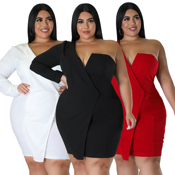 Fashion Sexy Slim Hip Long Sleeve Off-shoulder Dress-Lady Dresses-Zishirts