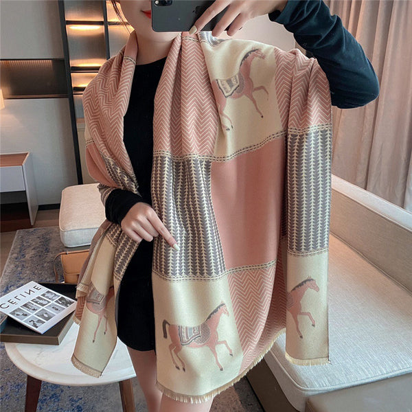 Thickened Warm Double-sided Cashmere Scarf-Scarves & Wraps-Zishirts