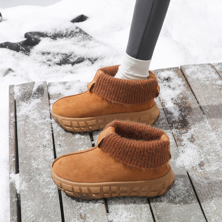 Winter Snow Boots With Anti-slip Tire-sole Design Fashion Outdoor Warm Suede Ankle Boot For Women Shoes-Womens Footwear-Zishirts