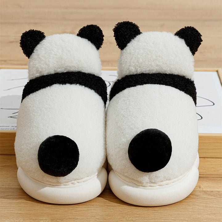 Cute Panda Shoes Winter Plush Slippers Women Warm Cartoon Garden House Shoes-Womens Footwear-Zishirts