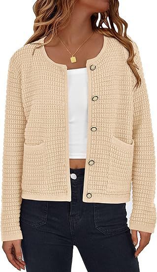 Women's Knitted Button Cardigan Top-Jackets-Zishirts