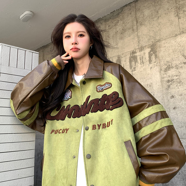 American Baseball Jacket With A Female Design Sense That Is Niche-Women's Outerwear 2023-Zishirts