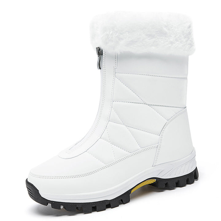 Waterproof Snow Boots Women's Mid-calf Front Zipper-0-Zishirts