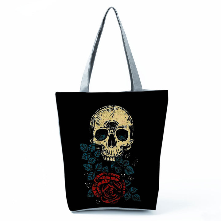 Portable Large Capacity Skull Printed Handbag-Women's Bags-Zishirts