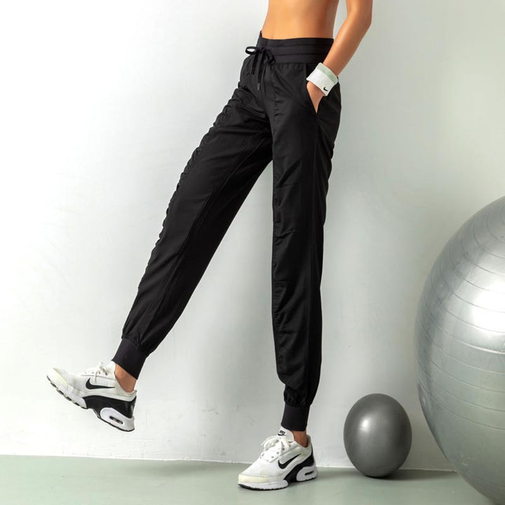 Fashion Casual Sports Pants For Women Loose Legs Drawstring High Waist Trousers With Pockets Running Sports Gym Fitness Yoga Pants-Women's Outerwear 2023-Zishirts