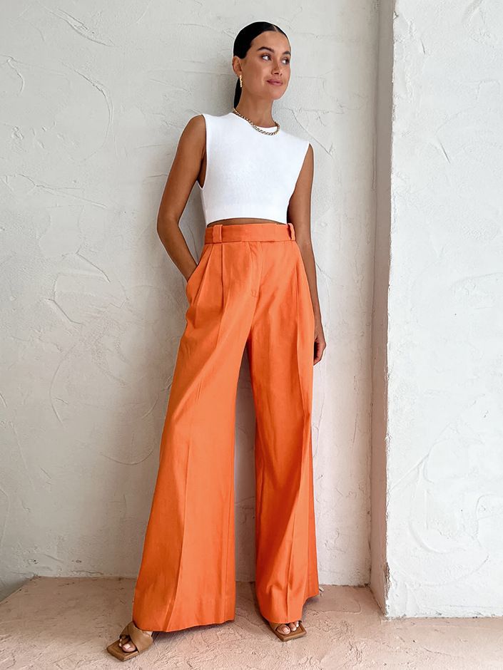 Women's Fashion Casual High Waist Wide Leg Pants-Suits & Sets-Zishirts