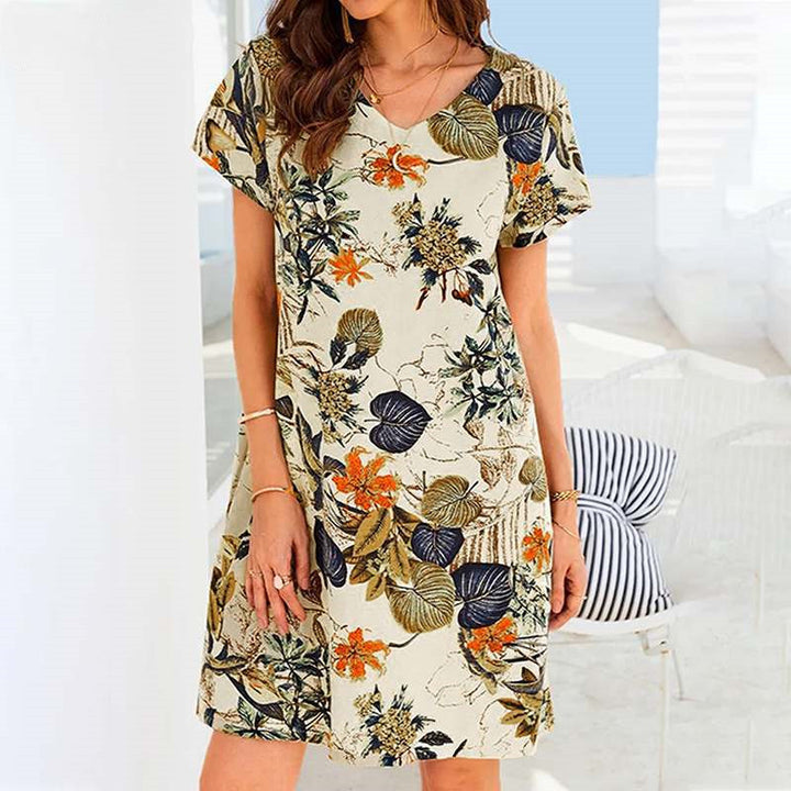 Retro Cotton And Linen Beach Dress Women-Women's Outerwear 2023-Zishirts