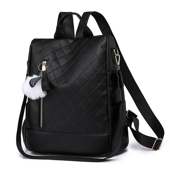 Women's Fashion Soft Leather Preppy Style Backpack-Women's Bags-Zishirts