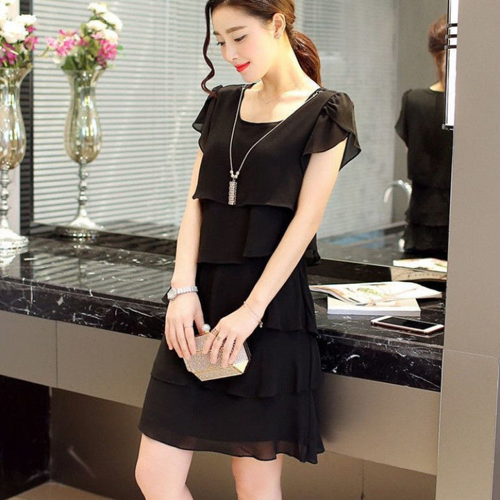 Chiffon Shirt Dress Women's Loose Design-Lady Dresses-Zishirts