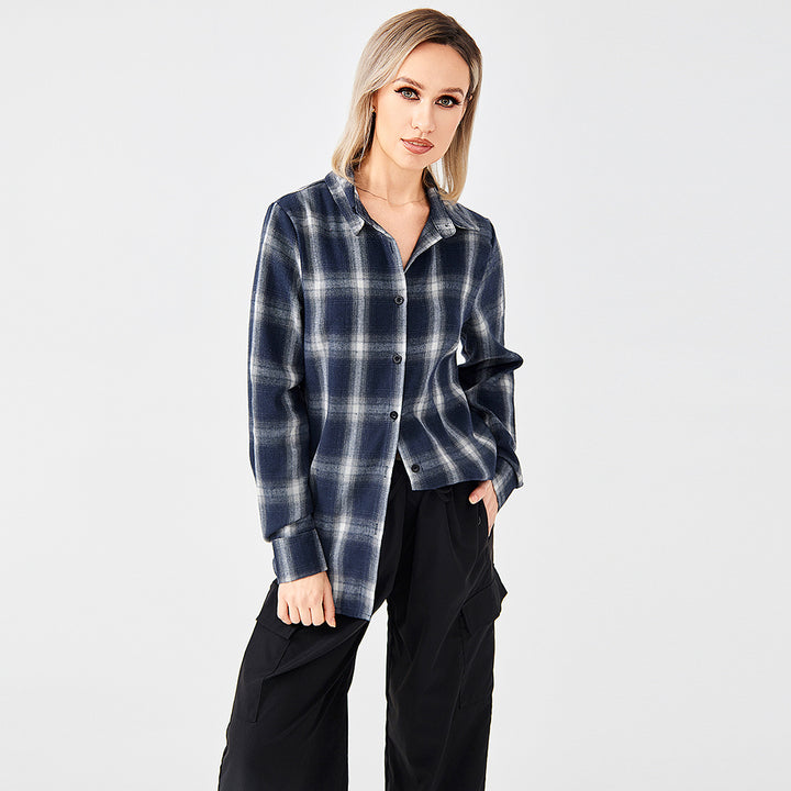 Stylish Plaid Shirt With Everything-Blouses & Shirts-Zishirts