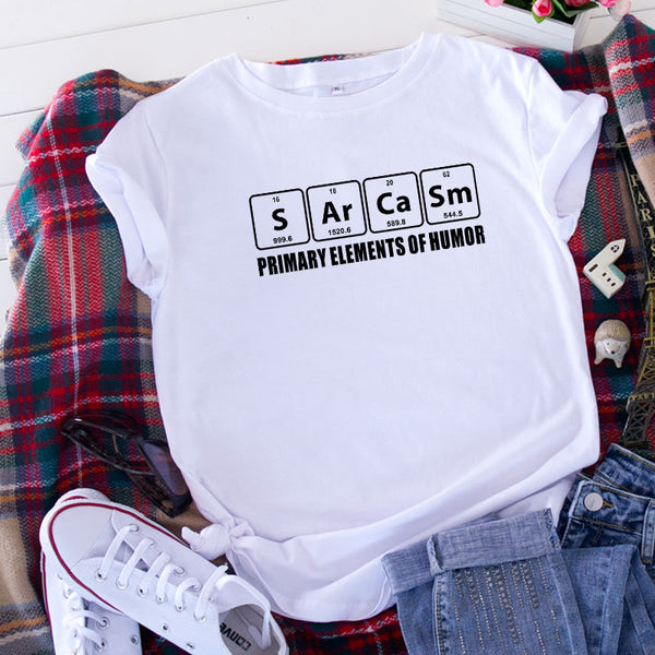 Europe And America Creative Funny Alphabet Cartoon Cotton T-shirt