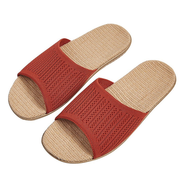 Flying Weaving Linen Slippers Female-Womens Footwear-Zishirts