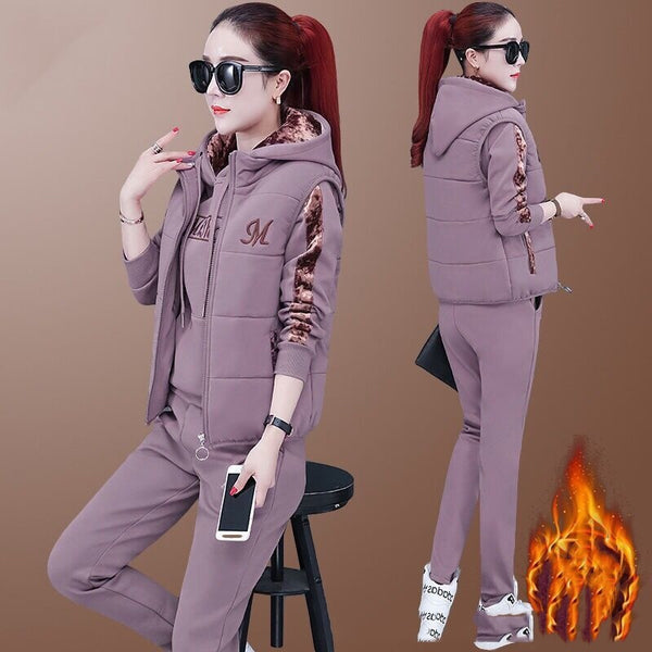 Fleece Lined Thickened Sportswear Suit Casual-Women's Outerwear 2023-Zishirts