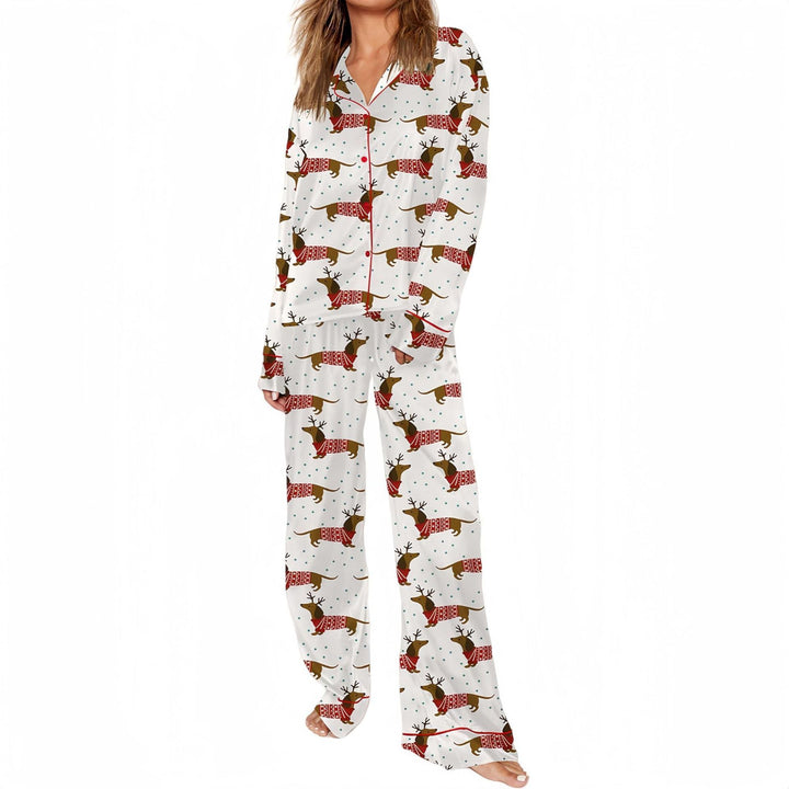 Casual Plus Size Temperament Christmas Tree Printing Suit-Suits & Sets-Zishirts