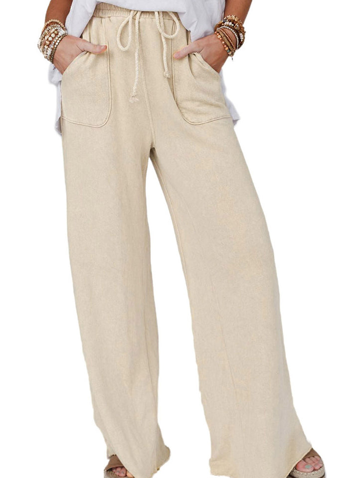 New Washed Drawstring Casual Pants For Women-Suits & Sets-Zishirts