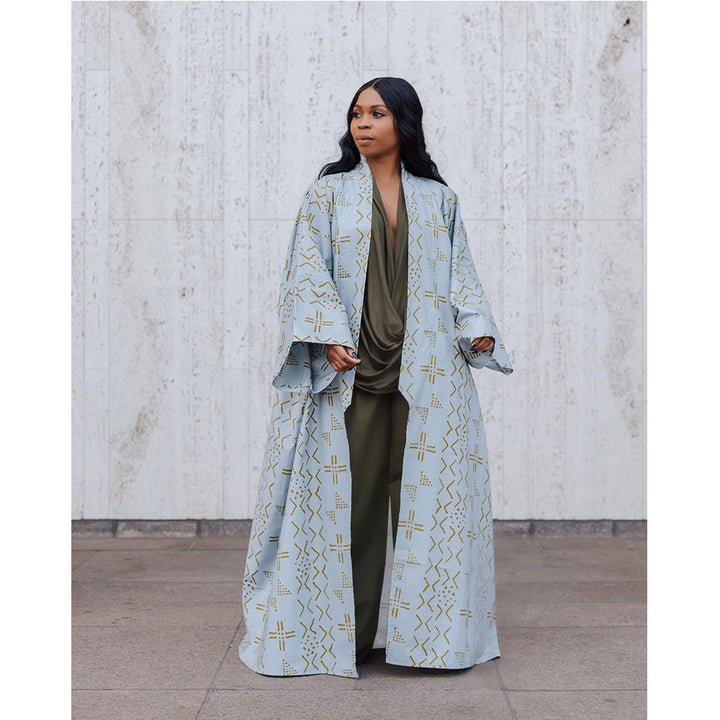 Fashion Temperament Plus Size All-matching Long Loose Printed Cardigan Jacket-Jackets-Zishirts