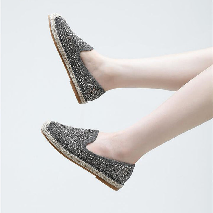 Women's Fashion Simple Sequins Full Diamond Flat Shoes-Womens Footwear-Zishirts