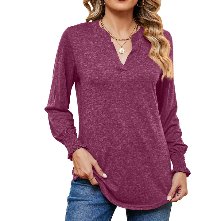 Stitching Long Sleeve Loose-fitting T-shirt Top-Womens 2024 March-Zishirts