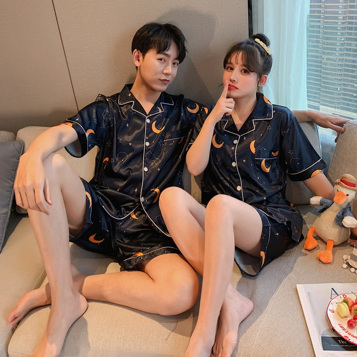 Simple Home Printed Couple Pajamas-Women's Outerwear 2023-Zishirts