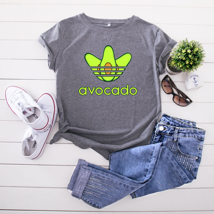 Creative Funny Avocado Casual Short-sleeved Women's T-shirt-Blouses & Shirts-Zishirts