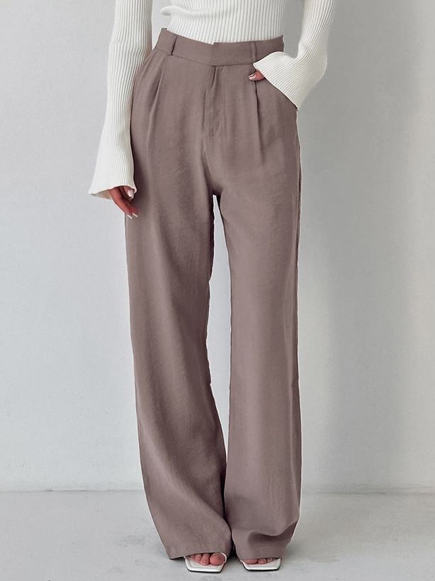 Women's Loose Fashionable Temperamental All-match High Waist Straight Pants-Suits & Sets-Zishirts