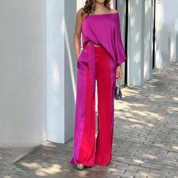 Summer Women's Solid Color Top Pants Suit Fashion-Women's Outerwear 2023-Zishirts