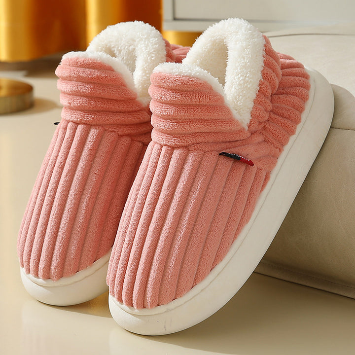 Men Winter New Women Cotton Slippers Outdoor Fashion Couple Slippers Warm Indoor Bedroom Cotton Plush Shoes Fleece Fluffy-Womens Footwear-Zishirts