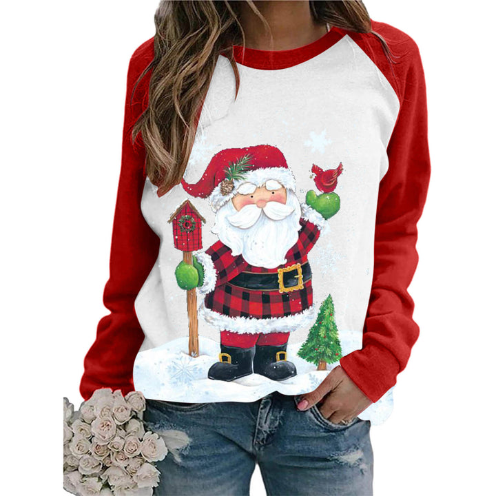 Crew Neck Casual Christmas T-shirt-Blouses & Shirts-Zishirts