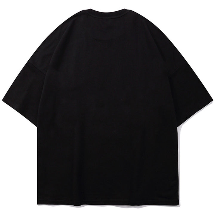 Women's Fashionable Simple Loose Printed Cotton T-shirt Top-Blouses & Shirts-Zishirts