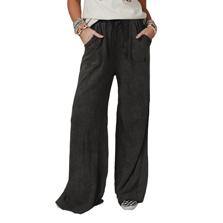 New Washed Drawstring Casual Pants For Women-Suits & Sets-Zishirts